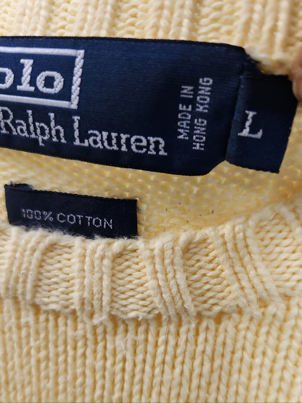 Polo By Ralph Lauren Yellow Cotton Knit Sweater - Picture 6 of 8